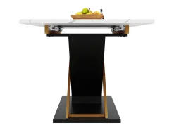 Mesa de jantar extensível (120-160×80 cm) - em MDF - para 6 a 8 pessoas - Branco