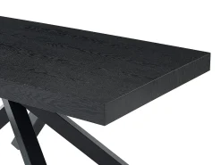 Mesa de jantar extensível 6 a 10 lugares MDF e metal preto - CATONAV
