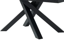 Mesa de jantar extensível 6 a 10 lugares MDF e metal preto - CATONAV