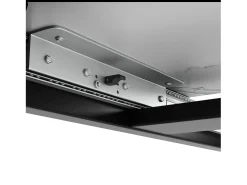 Mesa de jantar extensível (140-179.5 x 80 cm) - em MDF e metal - tampo efeito mármore - Branco