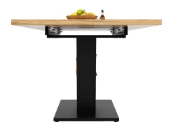 Mesa de jantar extensível (118-157 x 70 cm) - em MDF - com armazenamento - Preto e Natural