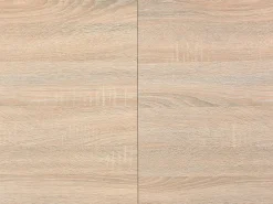 Mesa de jantar extensível 6 a 10 lugares MDF e metal natural e branco - CATONAV