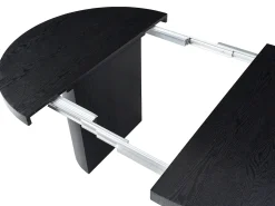 Mesa de jantar extensível 4 a 12 lugares em MDF preto - SIDRINA