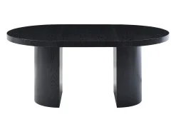 Mesa de jantar extensível 4 a 12 lugares em MDF preto - SIDRINA