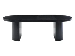 Mesa de jantar extensível 4 a 12 lugares em MDF preto - SIDRINA