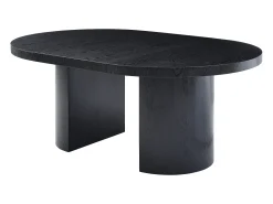 Mesa de jantar extensível 4 a 12 lugares em MDF preto - SIDRINA