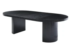 Mesa de jantar extensível 4 a 12 lugares em MDF preto - SIDRINA