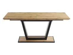 Mesa de jantar extensível 6 a 10 lugares em MDF e metal natural e preto VITENO