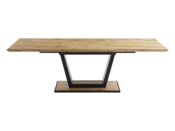 Mesa de jantar extensível 6 a 10 lugares em MDF e metal natural e preto VITENO