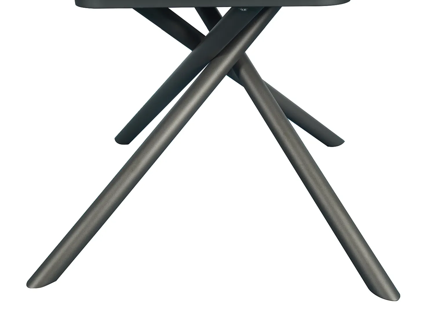 Mesa de jantar extensível para 4 a 6 pessoas em cerâmica, MDF e metal - Efeito mármore branco e bronze - FEROLA