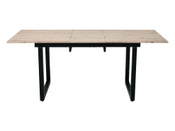 Mesa de jantar extensível - 140/180 x 80 x 75 cm - estilo industrial - MDF - natural + preto