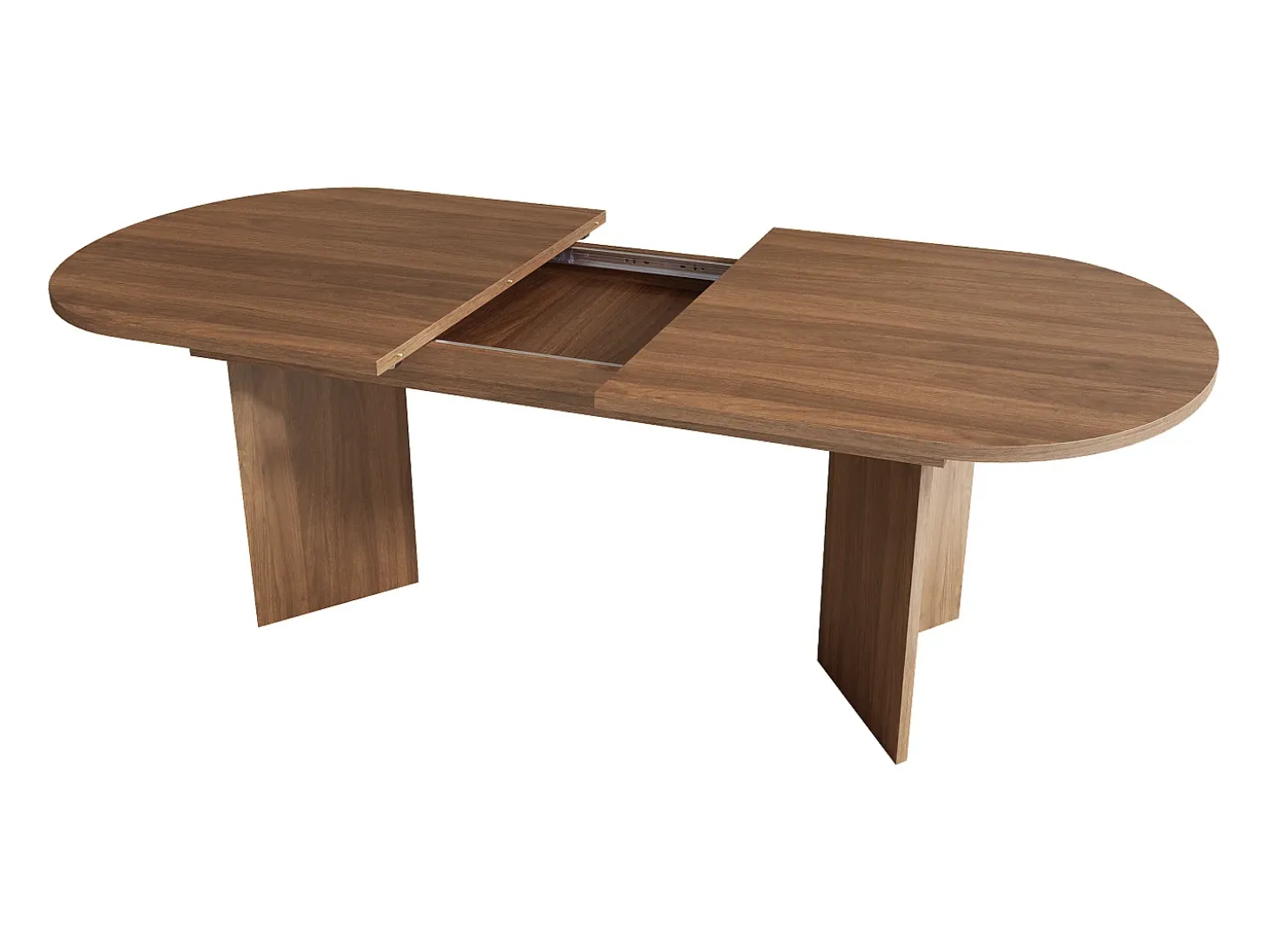 Mesa de jantar extensível 160-200×90×75 cm - para 6-8 pessoas - cantos arredondados - tampo espesso - MDF - marrom