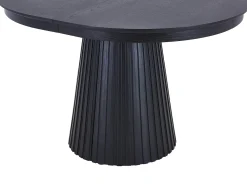 Mesa de jantar extensível 4 a 10 pessoas folheado de freixo - Preto - LATSURY