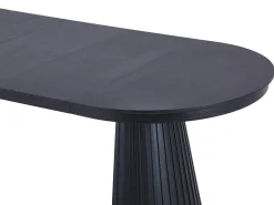 Mesa de jantar extensível 4 a 10 pessoas folheado de freixo - Preto - LATSURY