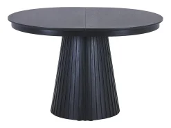 Mesa de jantar extensível 4 a 10 pessoas folheado de freixo - Preto - LATSURY