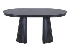 Mesa de jantar extensível 4 a 10 pessoas folheado de freixo - Preto - LATSURY