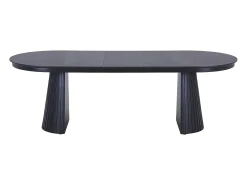 Mesa de jantar extensível 4 a 10 pessoas folheado de freixo - Preto - LATSURY