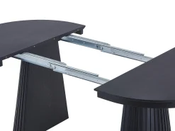 Mesa de jantar extensível 4 a 10 pessoas folheado de freixo - Preto - LATSURY