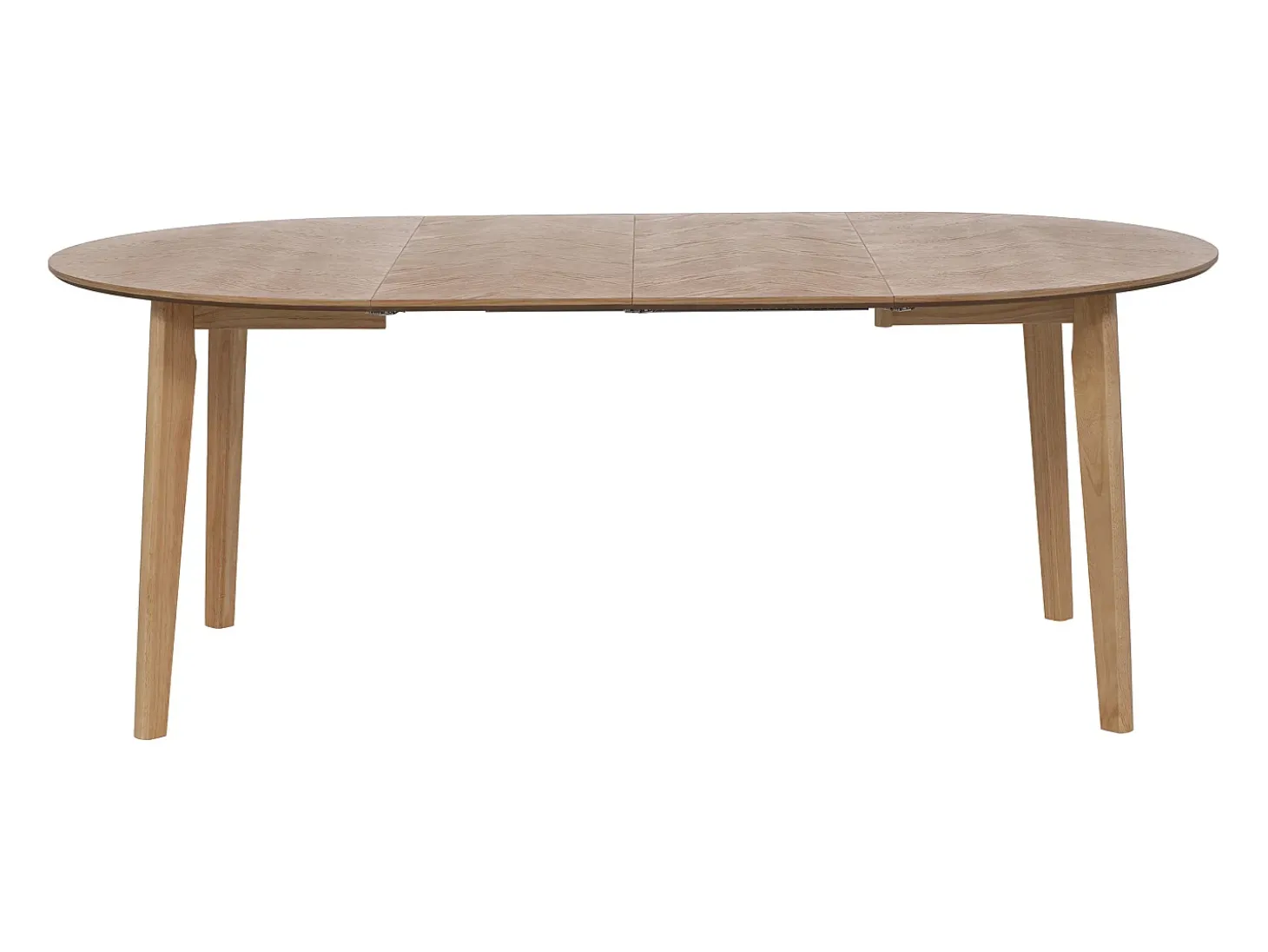 Mesa de jantar extensível para 4 a 8 pessoas com folheado de carvalho - Natural - MARIZEL
