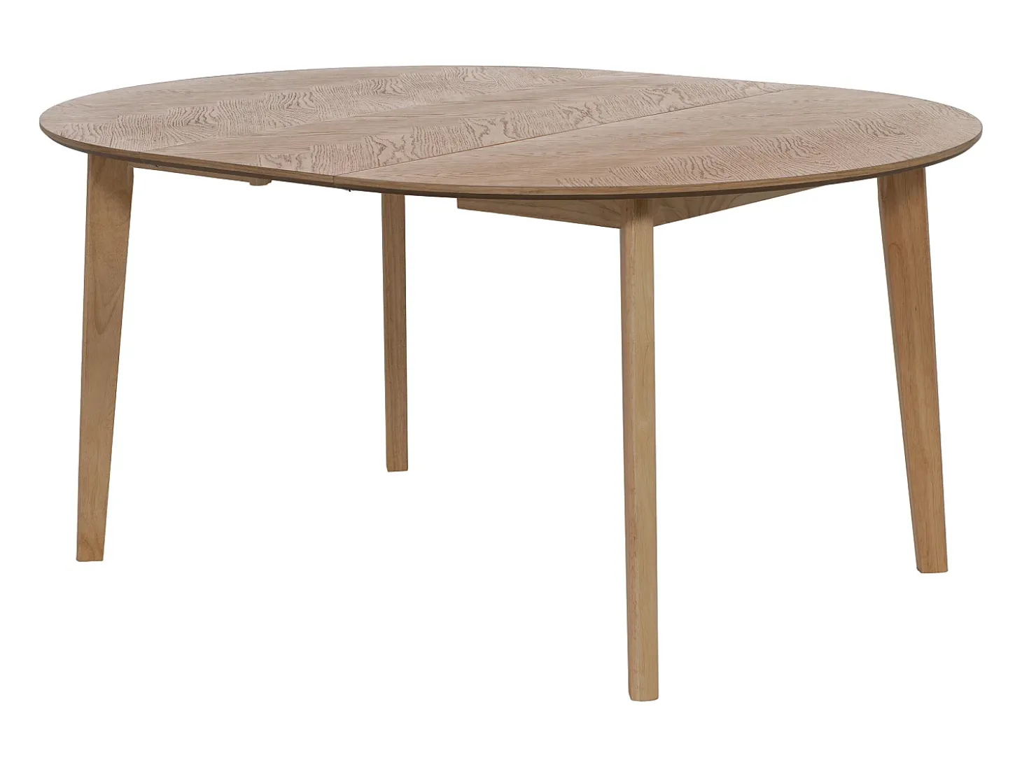 Mesa de jantar extensível para 4 a 8 pessoas com folheado de carvalho - Natural - MARIZEL