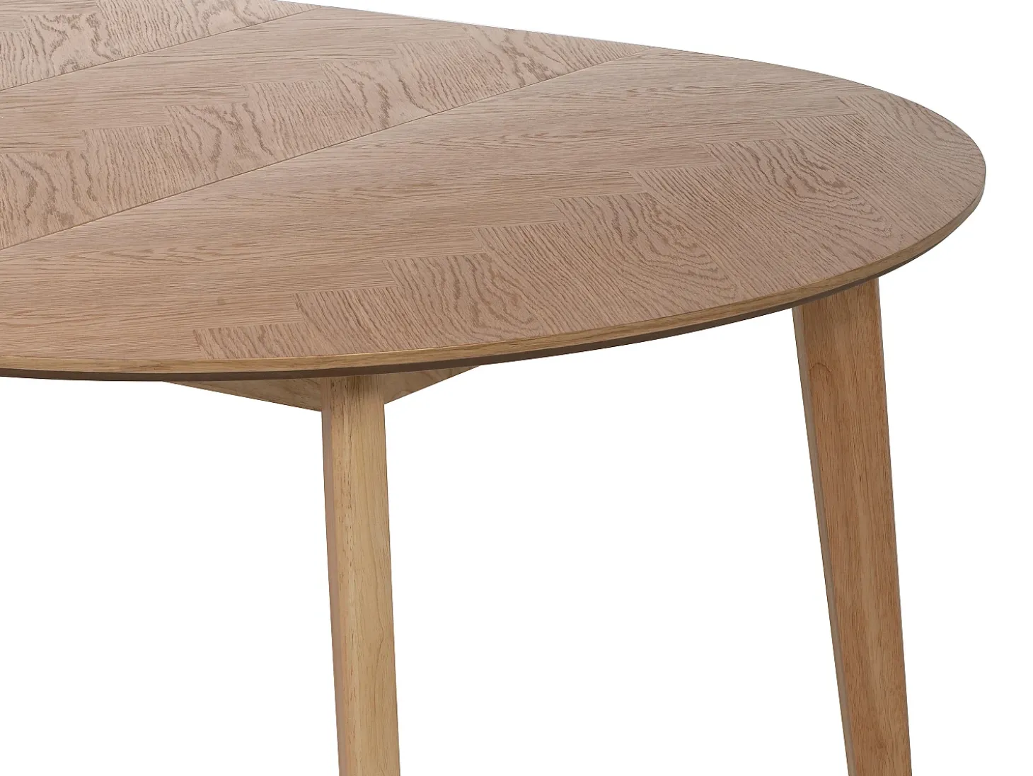 Mesa de jantar extensível para 4 a 8 pessoas com folheado de carvalho - Natural - MARIZEL
