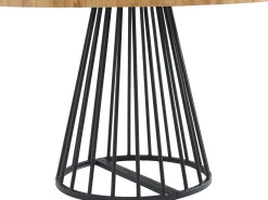 Mesa de jantar extensível 2 a 12 lugares em MDF e aço natural e preto - FIRELA