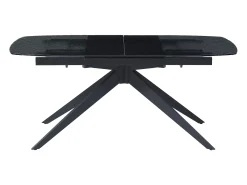 Mesa de jantar extensível vidro temperado com bolhas e metal preto LEGRIO de Maison Céphy