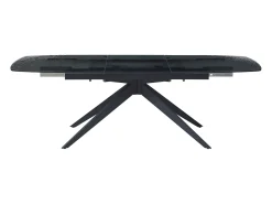 Mesa de jantar extensível vidro temperado com bolhas e metal preto LEGRIO de Maison Céphy