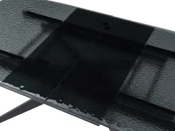 Mesa de jantar extensível vidro temperado com bolhas e metal preto LEGRIO de Maison Céphy