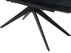 Mesa de jantar extensível vidro temperado com bolhas e metal preto LEGRIO de Maison Céphy