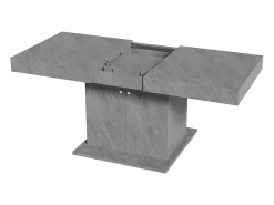 Mesa de jantar extensível - 4 a 8 pessoas - com espaço de armazenamento - painéis de partículas cinza - 140/180x80x76cm