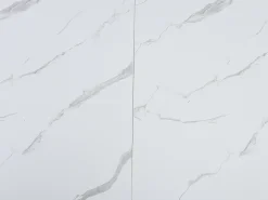 Mesa de jantar extensível para 6 a 10 pessoas em MDF - Efeito mármore branco e preto - KORIZEA