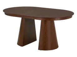 Mesa de jantar extensível para 4 a 10 pessoas com folheado de freixo - Natural escuro - PRISLA