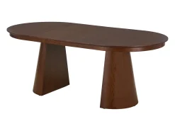 Mesa de jantar extensível para 4 a 10 pessoas com folheado de freixo - Natural escuro - PRISLA