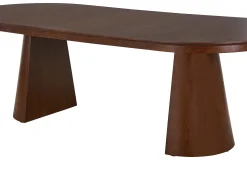 Mesa de jantar extensível para 4 a 10 pessoas com folheado de freixo - Natural escuro - PRISLA