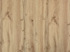 Mesa de jantar extensível 4 a 10 lugares MDF e metal cor natural e preto EMELIA