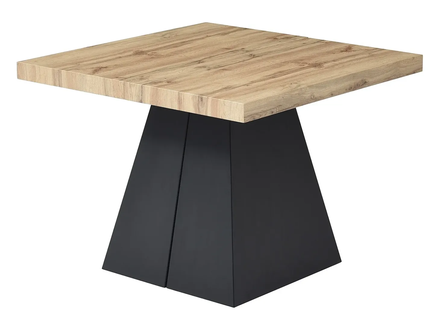 Mesa de jantar extensível 4 a 10 lugares MDF e metal cor natural e preto EMELIA
