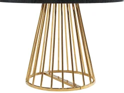 Mesa de jantar extensível 2 a 12 lugares em MDF e aço preto e dourado - FIRELA