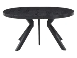 Mesa de jantar extensível de 6 a 12 lugares em MDF e aço - Preto - KOMONI