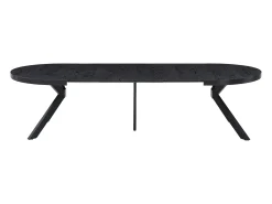Mesa de jantar extensível de 6 a 12 lugares em MDF e aço - Preto - KOMONI