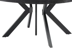Mesa de jantar extensível de 6 a 12 lugares em MDF e aço - Preto - KOMONI