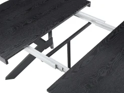 Mesa de jantar extensível de 6 a 12 lugares em MDF e aço - Preto - KOMONI