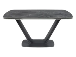 Mesa de jantar extensível barril oval mármore porcelânico e aço preto 1132 ANGEL CERDA