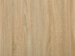 Mesa de jantar extensível para 4 a 8 pessoas em MDF e aço - Natural e branco - KOMONI