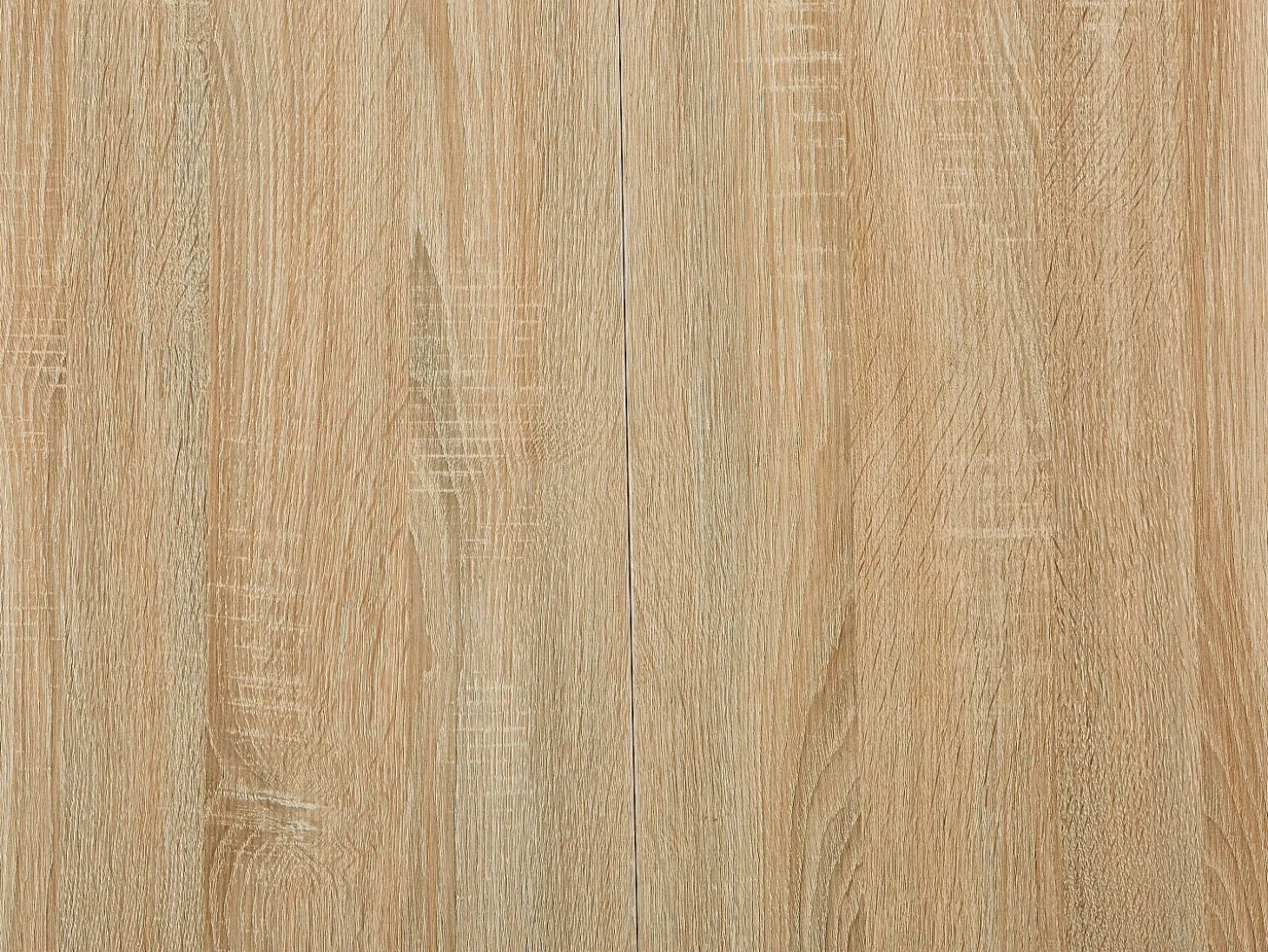 Mesa de jantar extensível para 4 a 8 pessoas em MDF e aço - Natural e branco - KOMONI