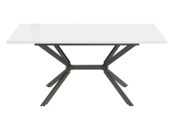Mesa de jantar extensível para 4 a 6 talheres - C 120/160 x L 80 x A 75 cm - Madeira MDF e metal - Branco