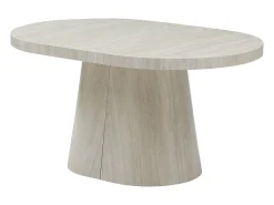 Mesa de jantar extensível para 6 a +12 pessoas em MDF - Efeito travertino bege - CLOEVA
