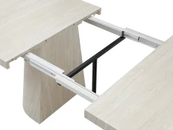 Mesa de jantar extensível para 6 a +12 pessoas em MDF - Efeito travertino bege - CLOEVA