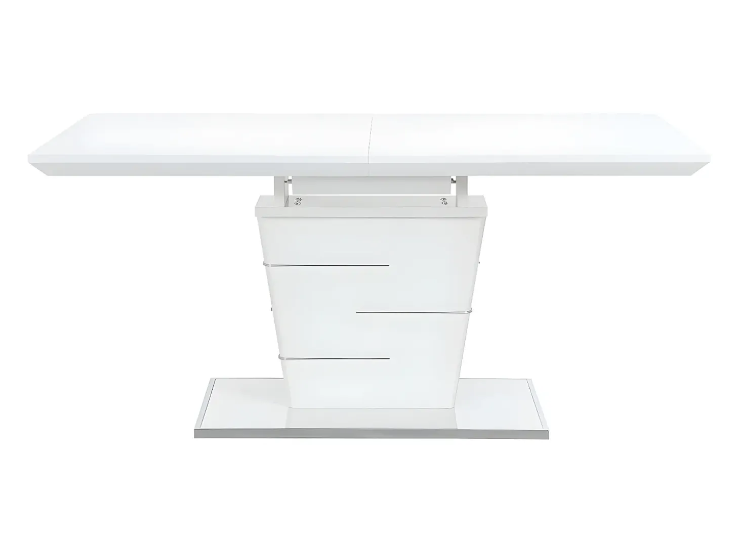 Mesa de jantar extensível AMELLE para 6 a 8 pessoas, laqueada branca.