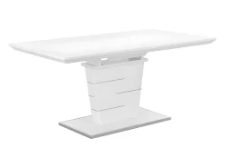 Mesa de jantar extensível AMELLE para 6 a 8 pessoas, laqueada branca.